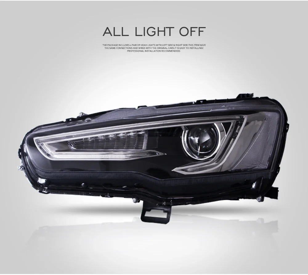 Pair Of Car Headlight Assembly For Mitsubishi Lancer 2008-2017 Car Front Light Plug&Play Auto LED Head Lamp System