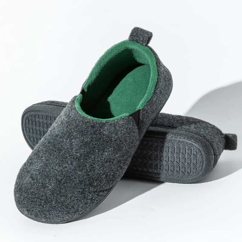 Crestar-Zapatillas de casa de invierno para hombre, suaves y cálidas, zapatos planos esponjosos de algodón para el hogar, zapatos antideslizantes para interiores y exteriores con espuma viscoelástica