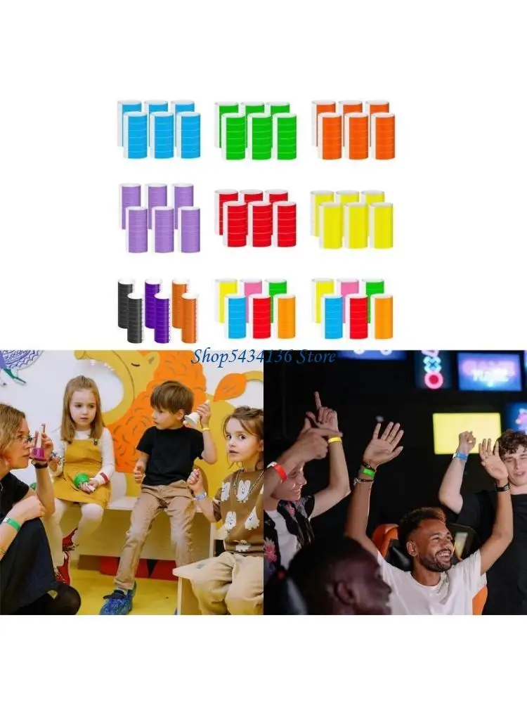 

H7ED Set of 600 Party Wristbands Colorful Wrist Bands Comfortable for Music Concert
