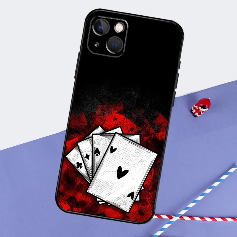 Mystery Poker Card Phone Case For iPhone 16 15 11 12 13 14 Pro Max Mini XS XR X 7 8 Plus Soft TPU Cover