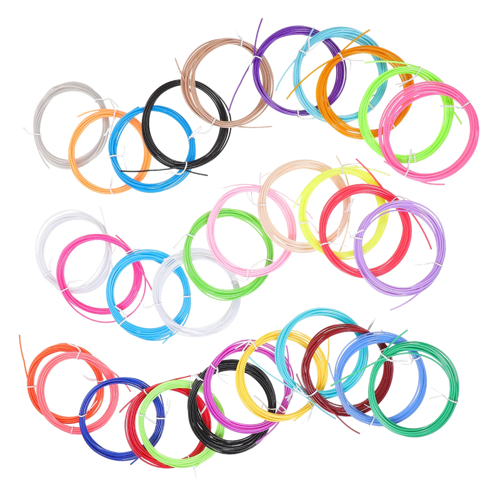 30Pcs 3D Printing Filament Low Temperature ABS 1.75mm 30 Colors Compatible for 3D Printers Filament Accessories Parts