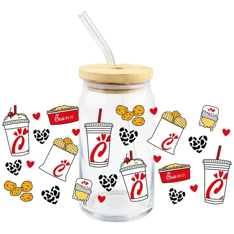 UV DTF Transfer Wraps Stickers Snack Design 3D Colorful Decals Waterproof DIY Wraps For 16oz Glasses Bottles Simple To Use - Image 5