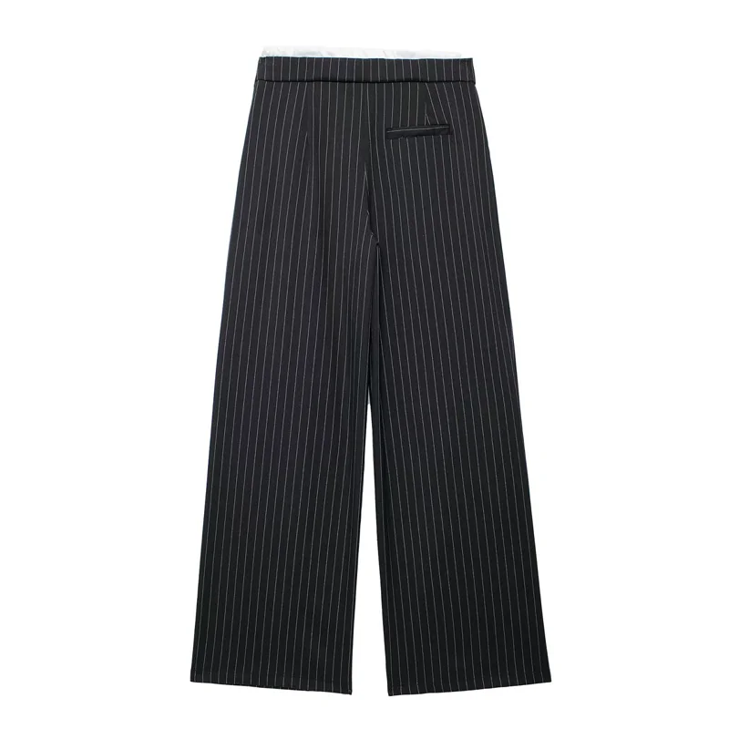 TRAF Pants Women 2024 Trousers Casual Wide Pants Woman office wear Wide leg Pants Women Autumn Baggy Black High Waist Trousers