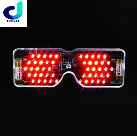 DIY KITS Voice Activated LED Light Emitting Glasses Making Kit Light-emitting Diode Flashing Light Electronic Soldering Assembly