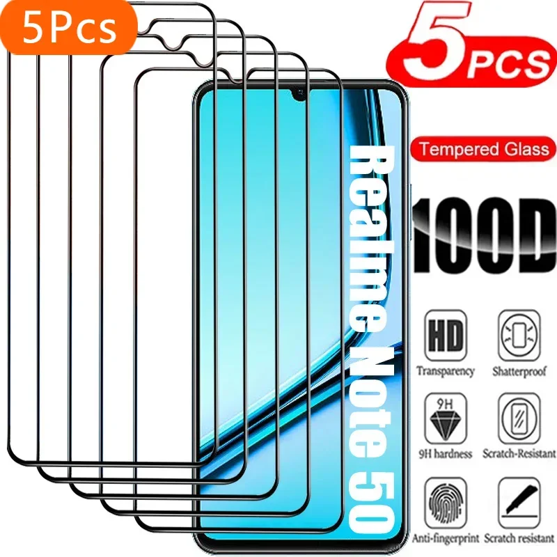 5PCS HD Tempered Glass For Realme Note 50 GT 2 Pro 5 Screen Protector For Realme GT Neo 5 SE 3T 3 2T 2 5G Master Edition Glass