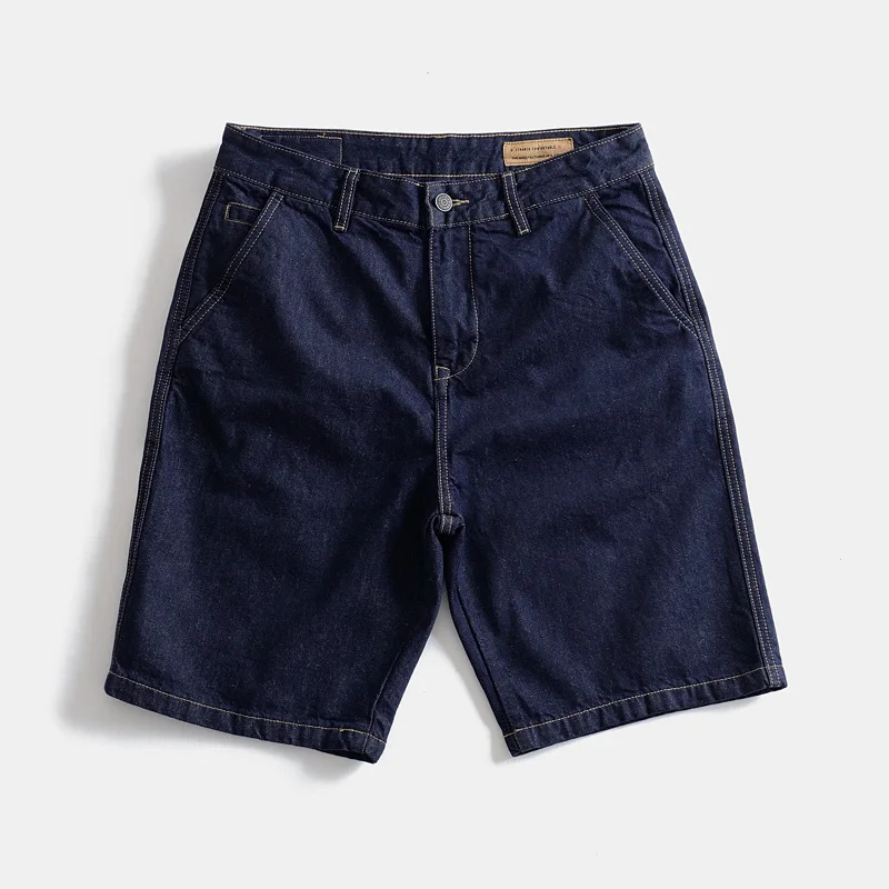 Pure Cotton Casual Shorts for Men, Straight Leg Workwear Style, Perfect for Summer