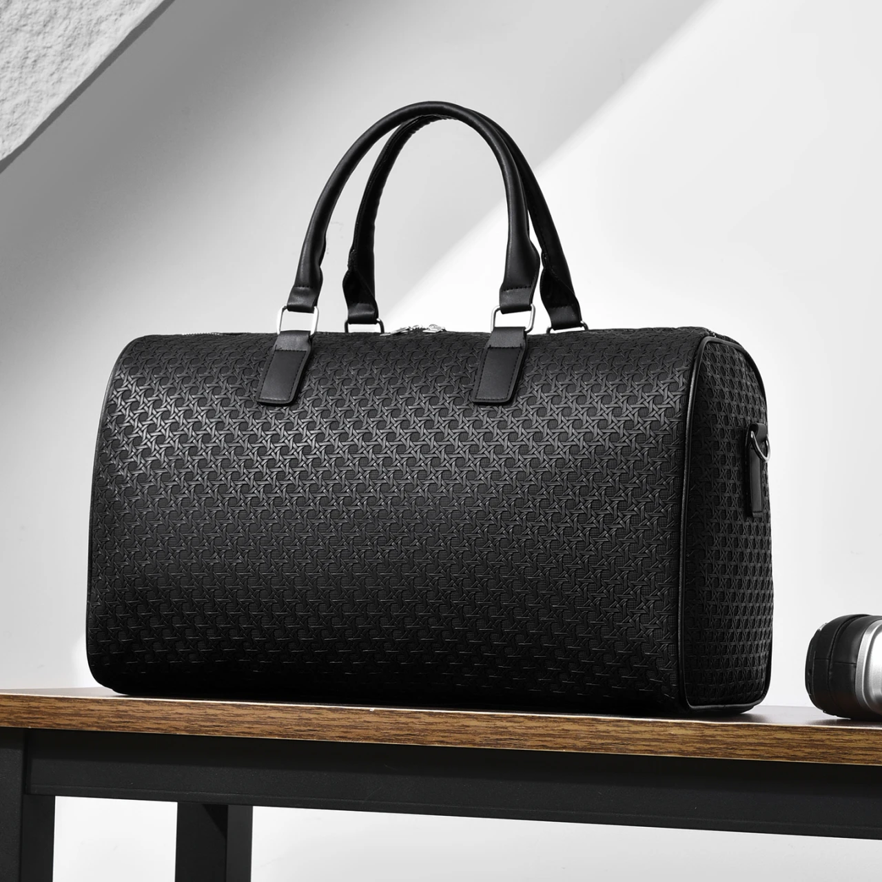 

Модная черная дорожная спортивная сумка из искусственной кожи, мужская большая вместительная сумка для деловых поездок, минималистичная водонепроницаемая сумка для выходных