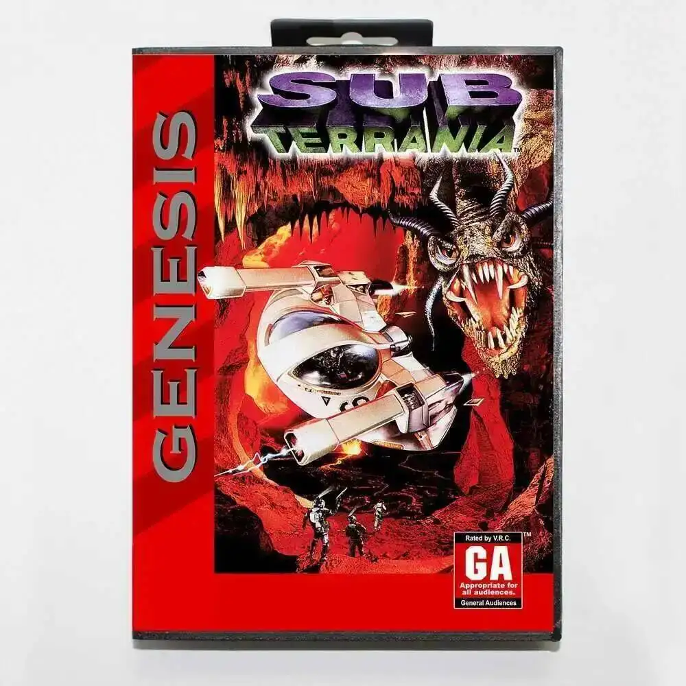 

Sub Terrania MD Game Card with US Box for 16 Bit Sega Megadrive Genesis Console