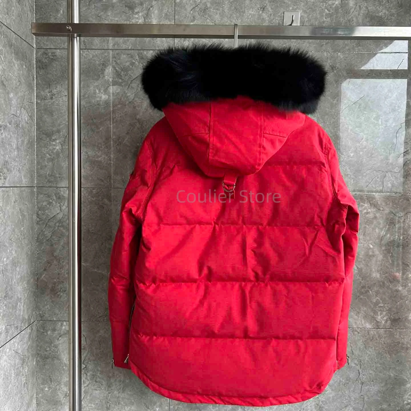 سترة كندية للرجال، معطف دافئ سميك، سترة رجالية بيضاء مناسبة لمناطق الثلج الباردة للغاية