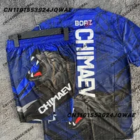 Nuevo Khamzat Chimaev UFC boxeo lucha camiseta pantalones cortos hombres transpirable secado rápido jersey lucha correr conjunto absorbente de sudor