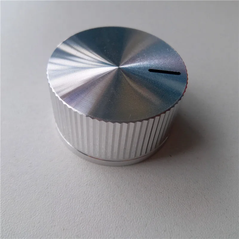 Aluminum Knob Cap Potentiometer Knobs Silver 40*22Mm Instrument Fine Tune Stripe Button Volume Switch Tube Amplifier Control