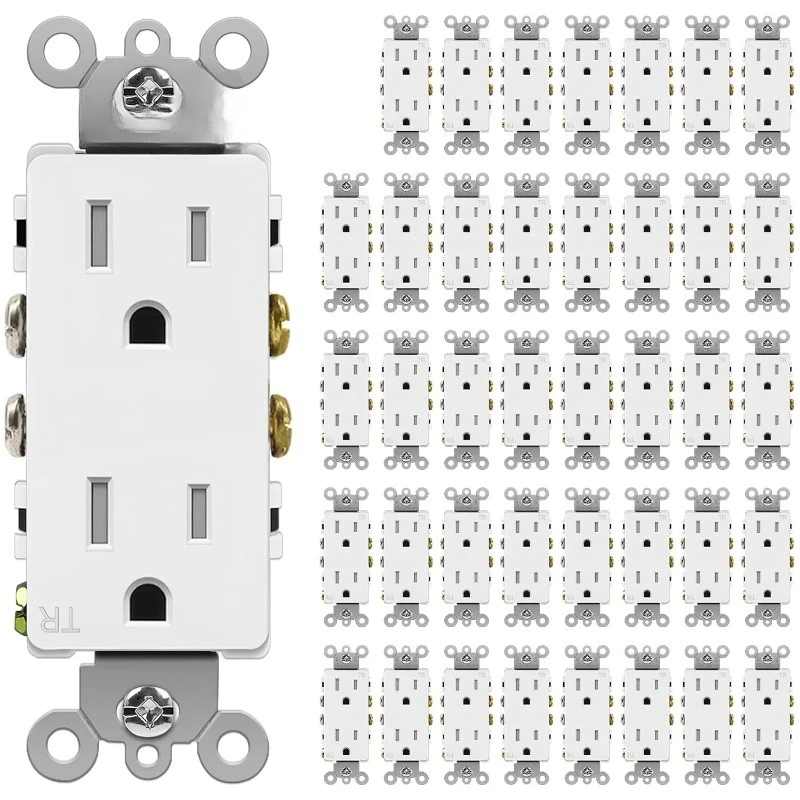 

15 Amp Decor Outlet, Decorator Electrical Wall Receptacle, Tamper Resistant, 15A/125V/1875W, Residential and Commercial