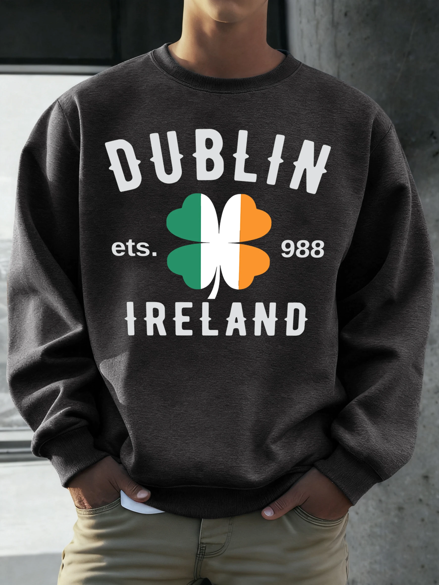 

Dublin Ireland Ets. 988 Prints Sweatshirt Men Autumn Pullover Hipster Top Loose Vintage Long Sleeve Unisex O-Neck Fleece Clothes