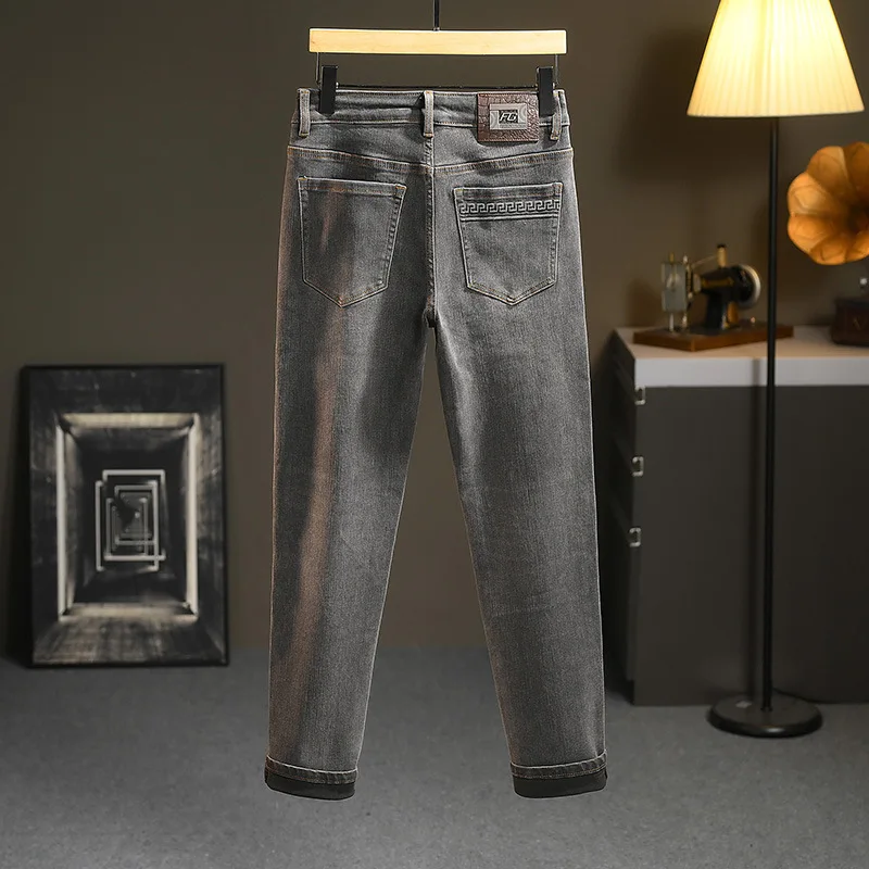 

Gray Jeans Men's Spring and Autumn Trends High-End Affordable Luxury Men's Clothing Fashion Brand Slim Fit Long Skinny Pants