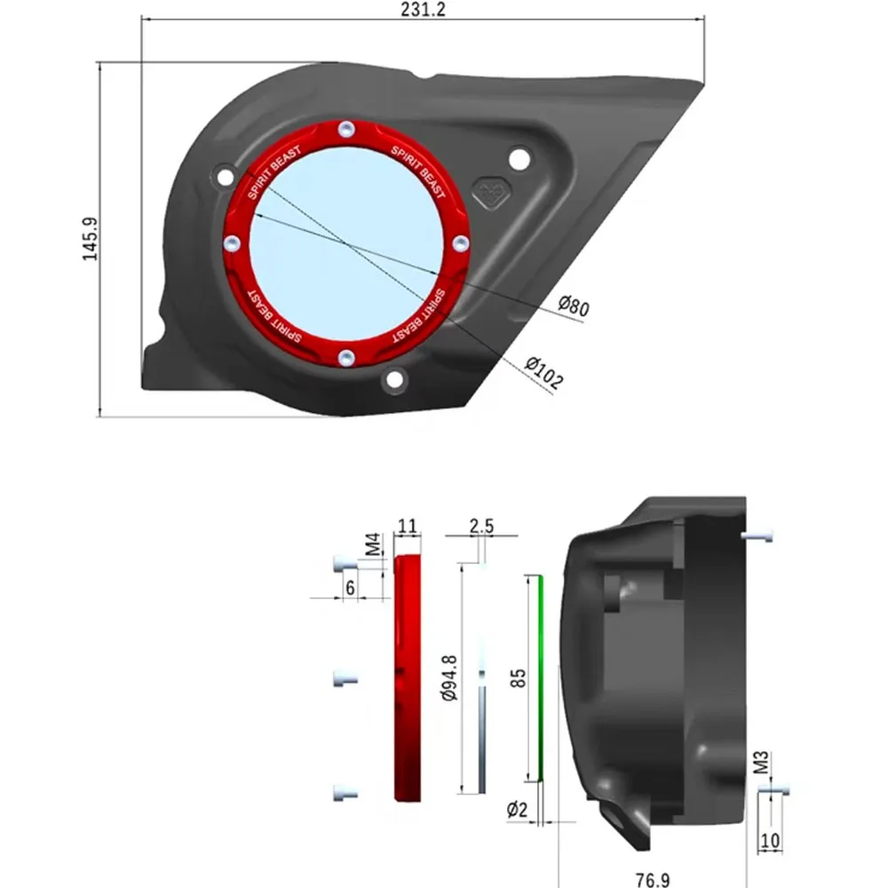 Fit Aprilia SRGT200 SR GT 200 transmission cover refitted SRGT200 engine protection side cover