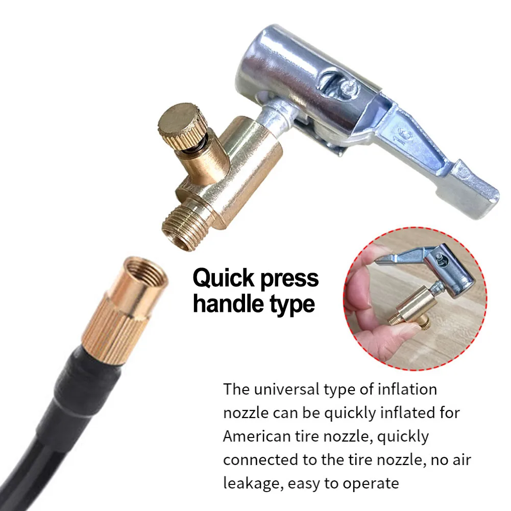 1pcs Pump Nozzle Adapter Bicycle Pump Air Connector Car Quick Inflatable Chuck Adapter Copperinflatable Nozzle Adapter