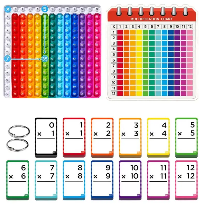 156pcs /set Multiplication Flash Cards Math Game Flash Cards Table Math Games Toy Fidget Learning Game Toy Multiplication Flash