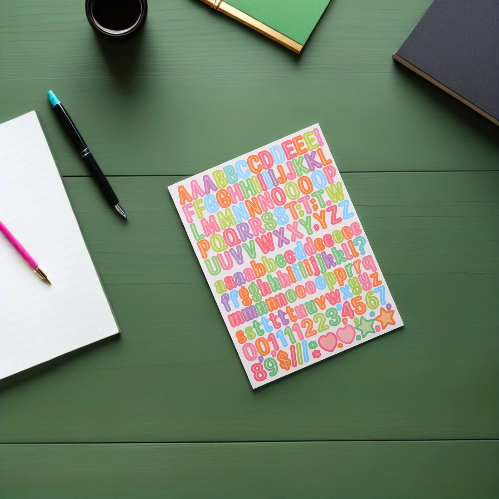 

50pcs Children'S Alphabet Sticker Sheets English Letter Craft Decals For Scrapbooking Journaling Diy Kids Activities Stationery