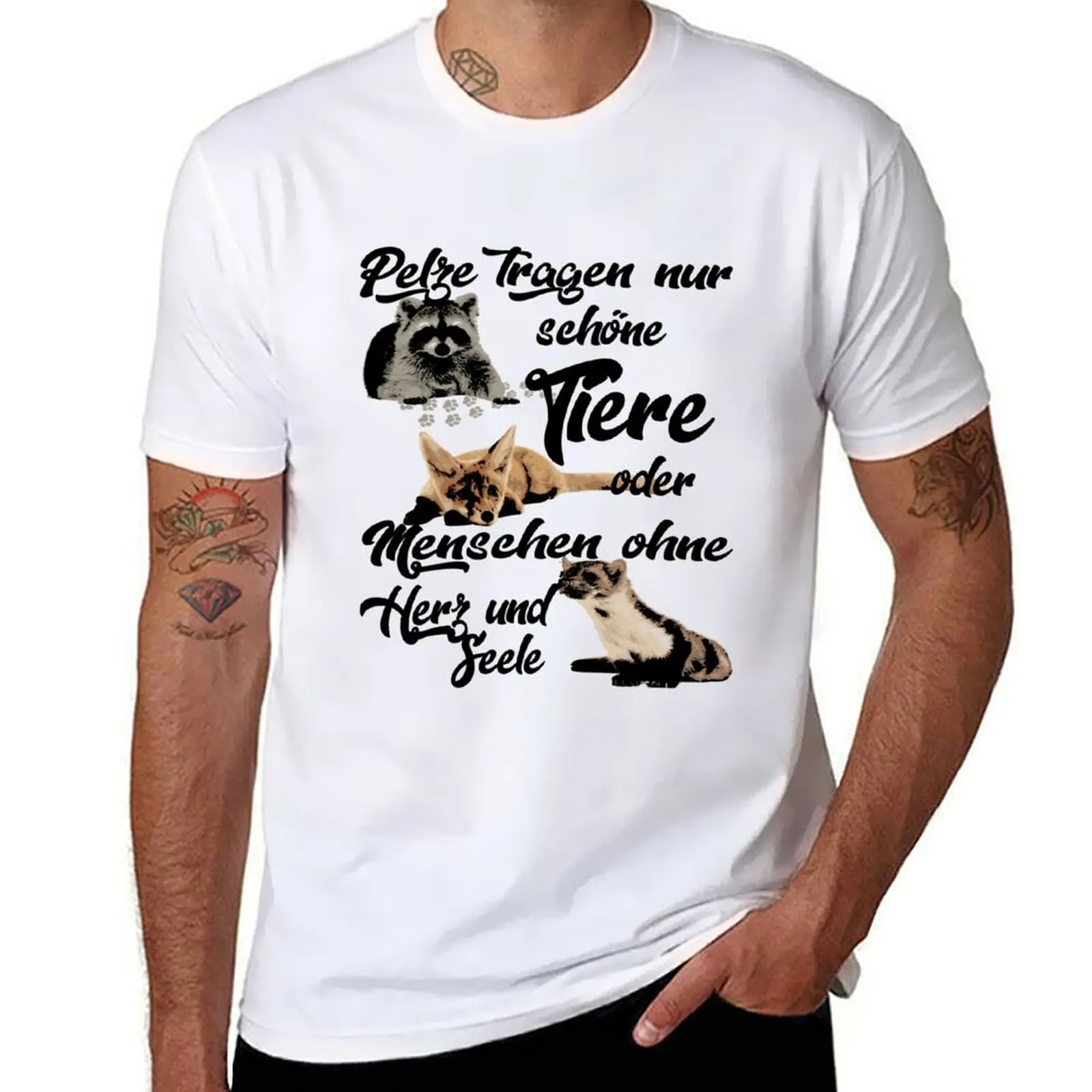 

Beech marten, fox, animal welfare raccoon T-Shirt t shirts for man graphic tees t shirt personalised