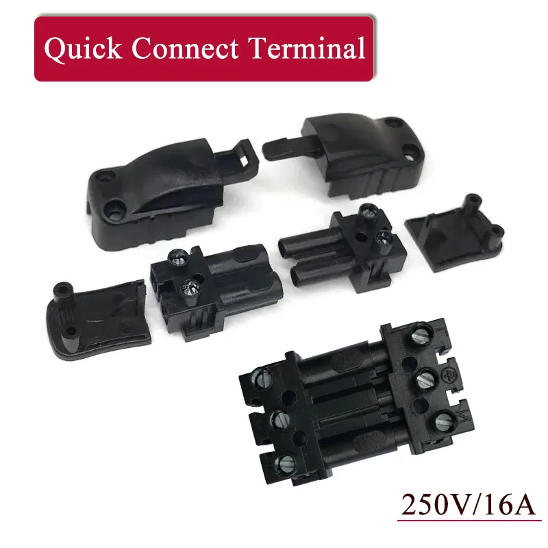 250V/16A 3Pin High-power Connector Male-female Docking Plug Lighting Fixture Cable Connector 2 Core 3 Core Quick Terminal Block