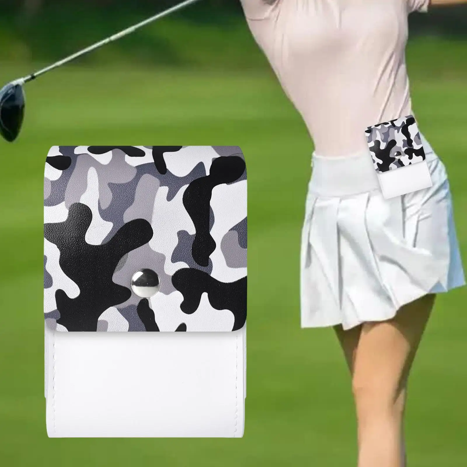 

Чехол-сумка для гольф-дальномера с держателем для ти-шекеров, ударопрочный, из полиуретана