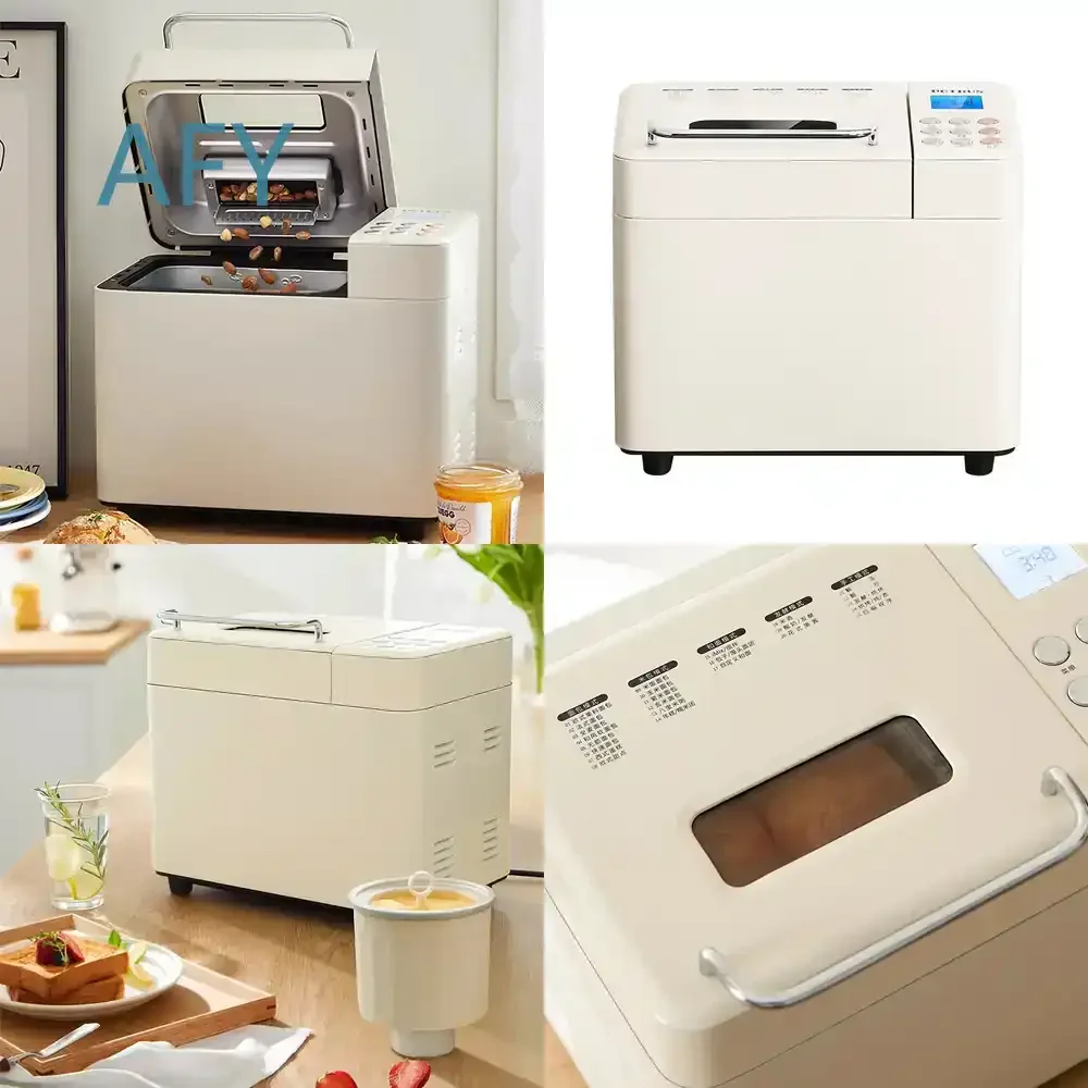 Home Smart Bread Maker for Ice Cream Function Dual-Tube Baking Constant Temperature Fermentation Stainless Steel Inner Pan