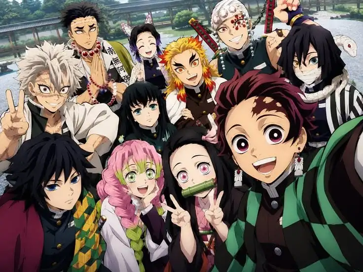 Pintura de Diamantes Demon Slayer Kimetsu No Yaiba Todos los Personajes, Mosaico Selfie, Arte Hecho a Mano, Regalo Exquisito, Decoración del Hogar