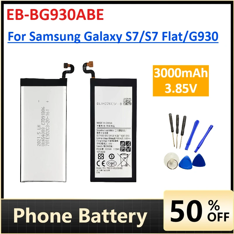 NEW 3000mAh EB-BG930ABE Battery for Samsung Galaxy S7 Flat SM-G930F G930FD G930 G930A G930V/T G930FD G9300 Mobile Phone Battery