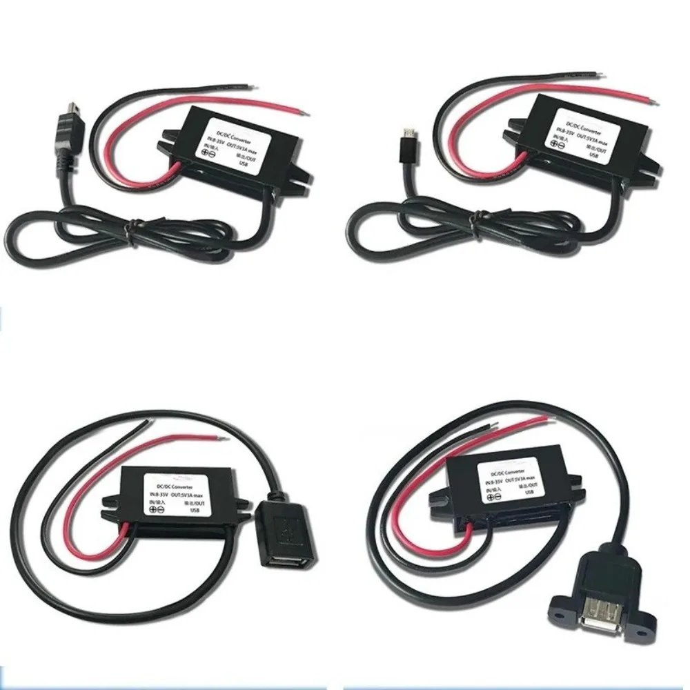 12V24V to 5V 3A Micro Mini USB Step Down Voltage Power Supply Output Adapter DC-DC Car Power Converter with Reverse Protection