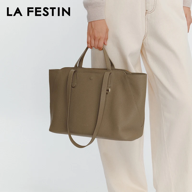 

LA FESTIN Original Brand Tote Bags 2025 New Women's bag Fashion Shoulder Bag Large Capacity Bag Lady Leather Handbag