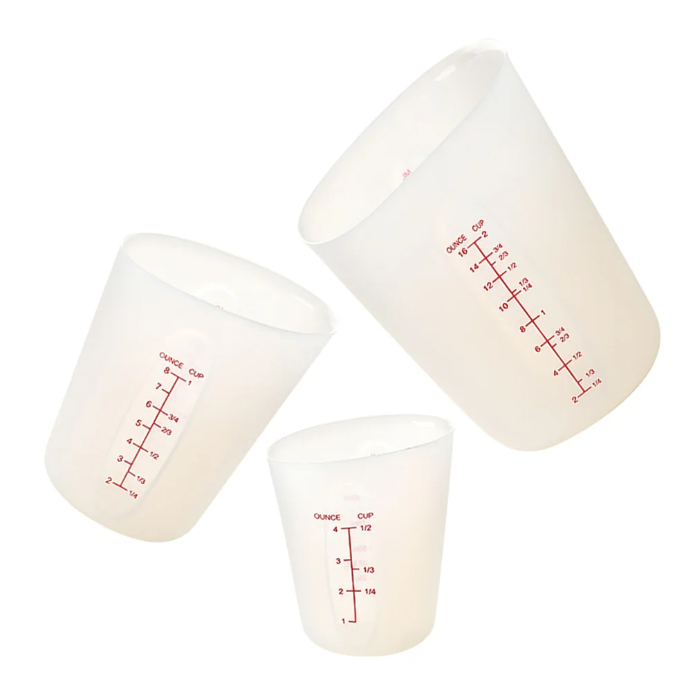 

3 Pcs Measuring Cup Silicone Scale Chocolate Melting Mug Dipping Pouring Chemical Baking Cooking Epoxy Resin Cups