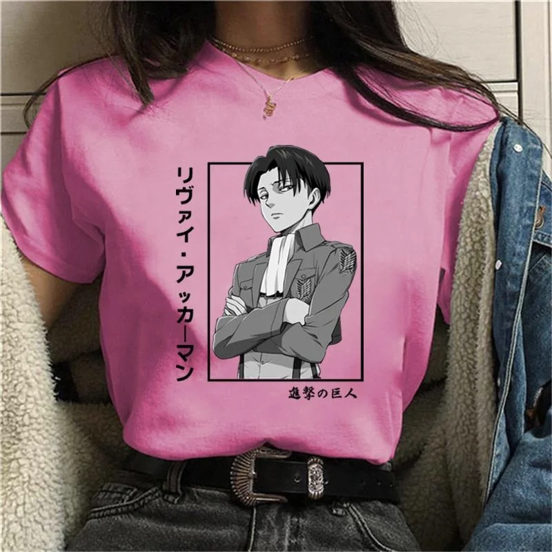 New Levi Ackerman T Shirt Fashion Anime Harajuku Tees Casual Round Neck Loose T Shirt