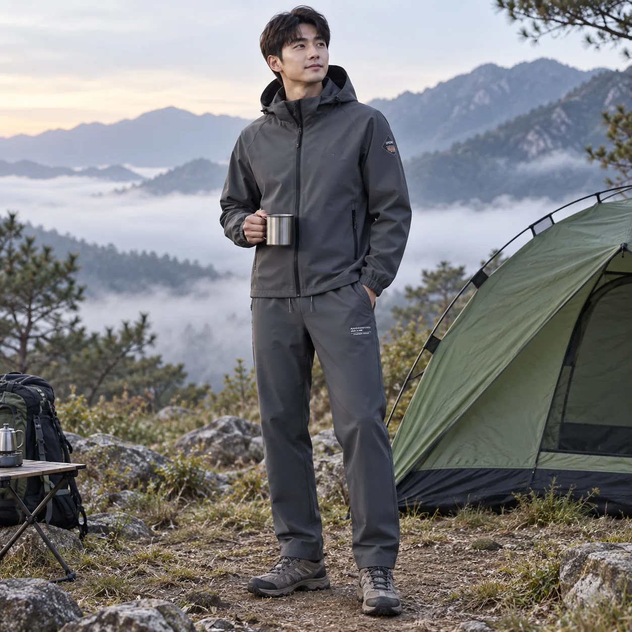 Spring and Autumn Style Outdoor Casual Hooded Assault Suit Hiking Suit Wholesale Jacket Simple Men's Clothing Pants
