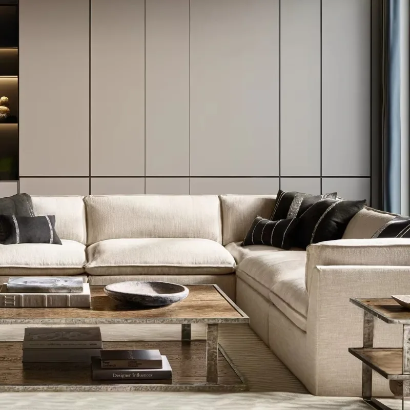 

Contemporary luxury sofa set furniture living room combination sofa L-shaped modular sofa