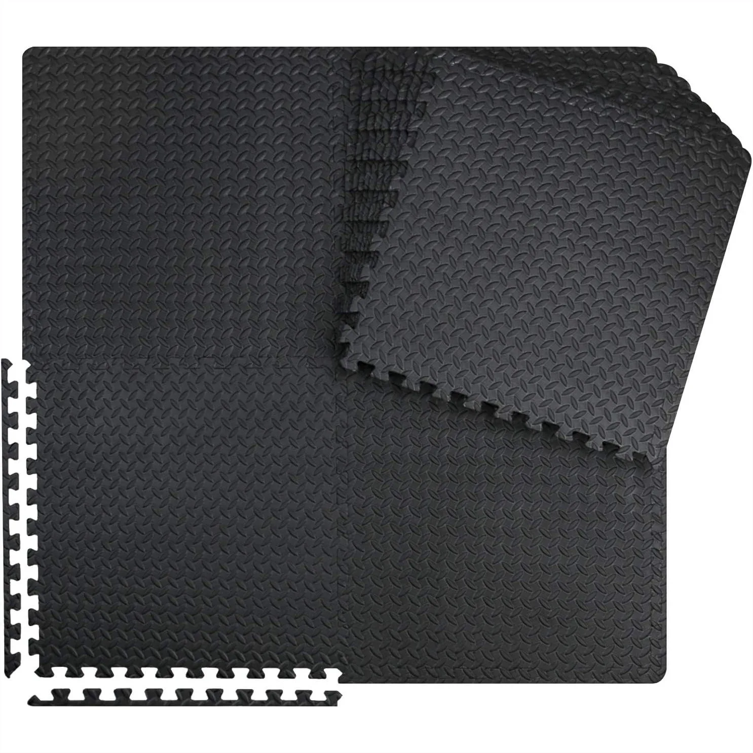 

Gym Flooring Tiles 12/24/48 Pack, 23.6x23.6x3/8 inch Interlocking Foam Mats for Home Gym Equipment, Durable Cushioned Workout