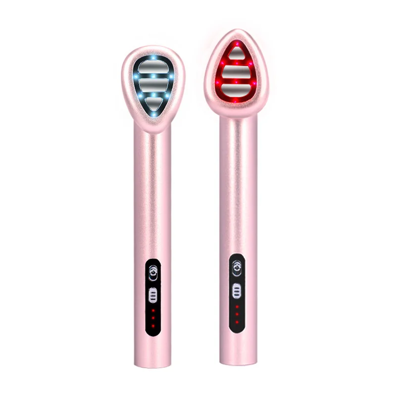 KAKUSAN appareil de beauté lifting du visage 4 en 1 luminothérapie microcourant masseur de visage EMS compresse chaude soins de la peau LED baguette faciale