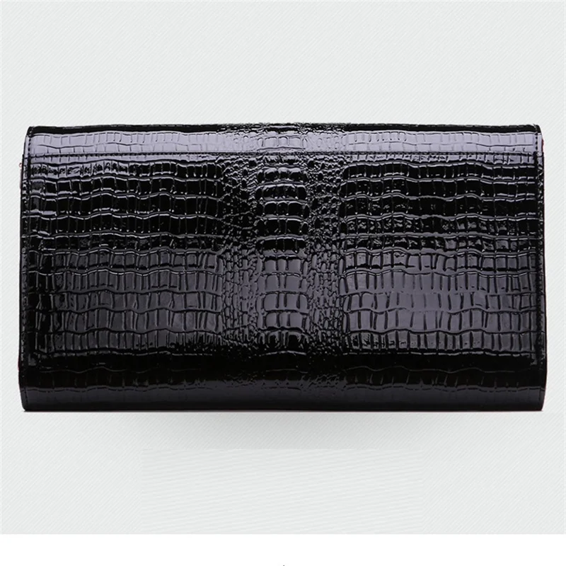 Alligator Pattern Women Cow Leather Clutch Bag Patchwork Crocodile Ladies Cowhide Shoulder or Crossbody Bags