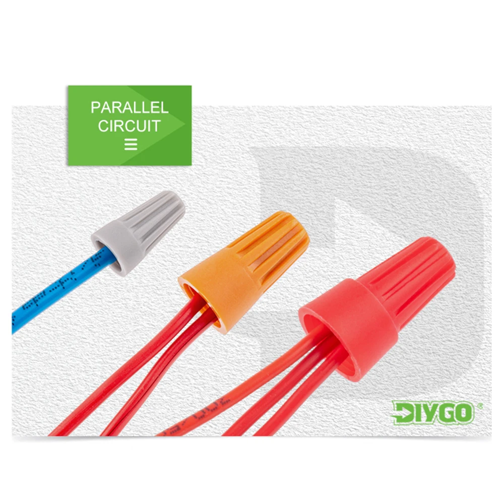 100 Pcs  P1 P2 P3 P4 P6 Colorful Electrical Wire Connectors Screw Terminals With Spring Insert Twist Nuts Caps Connection