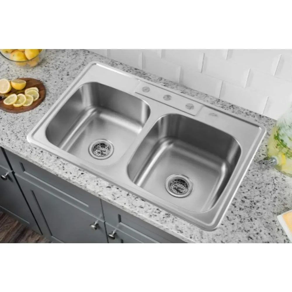 Kitchen Sink Stainless Steel Drop In Top Mount,Self Rimming