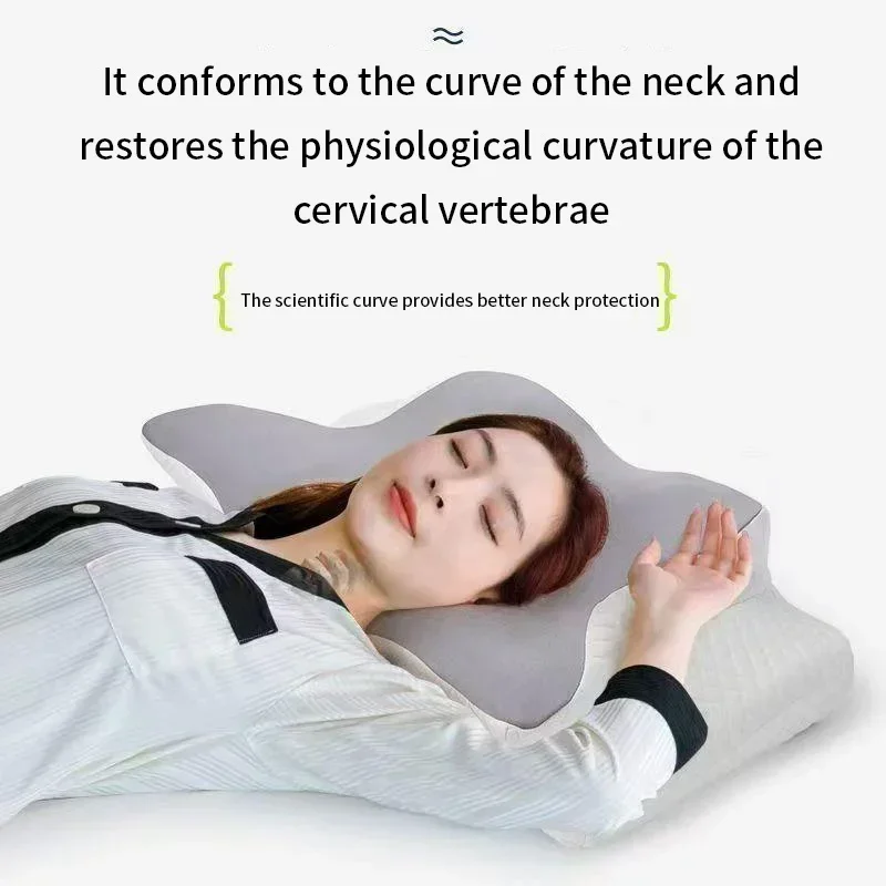 New Butterfly Shape Cervical Pillow, Foam Ergonomic Orthopedic Neck Cushion, Comfort Support Pad for Neck Soreness Relief