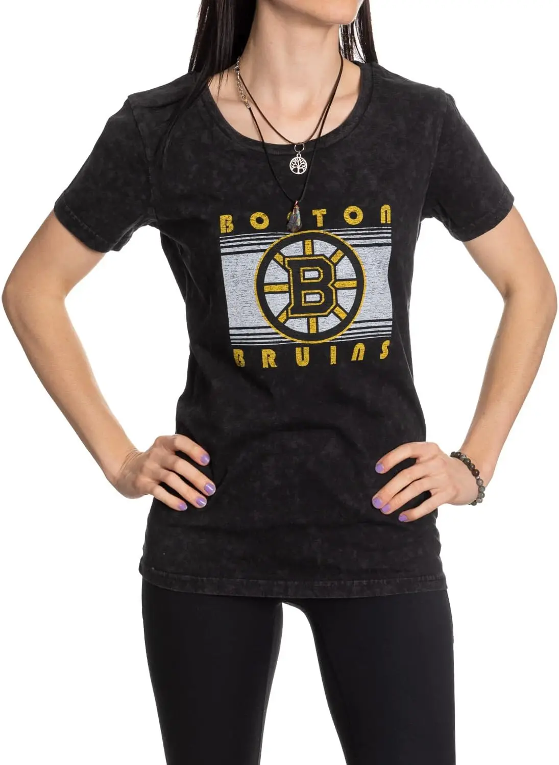 Calhoun NHL Womens  Wash Round Neck Block Logo T-Shirt