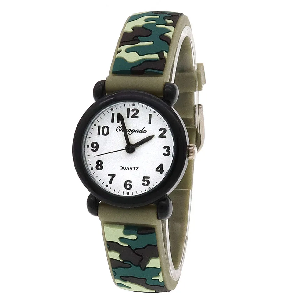 High Quality Camo Strap Children's Watch Cartoon Quartz Watches Student Boy Girl Sports Army Fan Cool Wristwatch Dropshipping