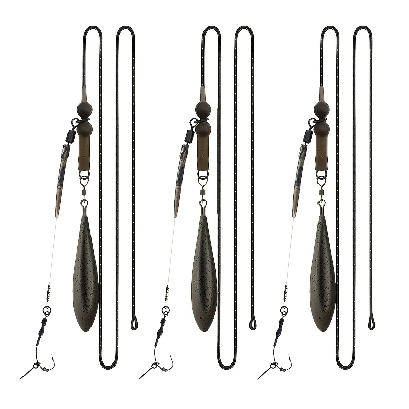 Carp Fishing Helicopter & Ronnie Rig Set with Coated Lead Weights, Ready Tied Anti Tangle Durable, Available in Weights 40G-120G