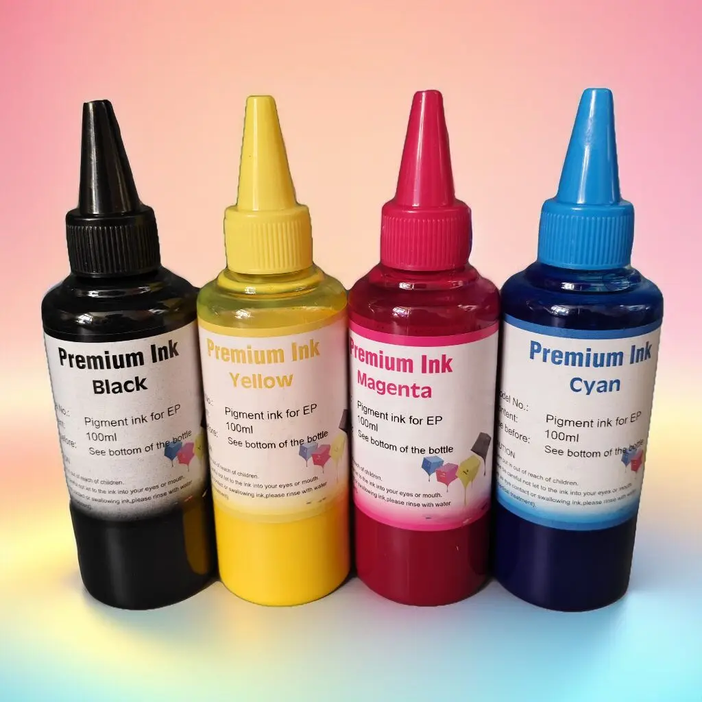 

4 шт. * 100 мл пигментные чернила для принтера Epson T04A T04B T912 WF-C8690 WF-C8190 WF-C8610