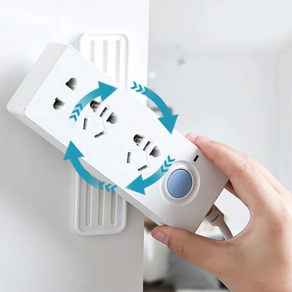 4Set Adhesive Socket Hanger Wall Mounted Socket Container White PP Material Strong Load Bearing Cable Patch Panel Organizer