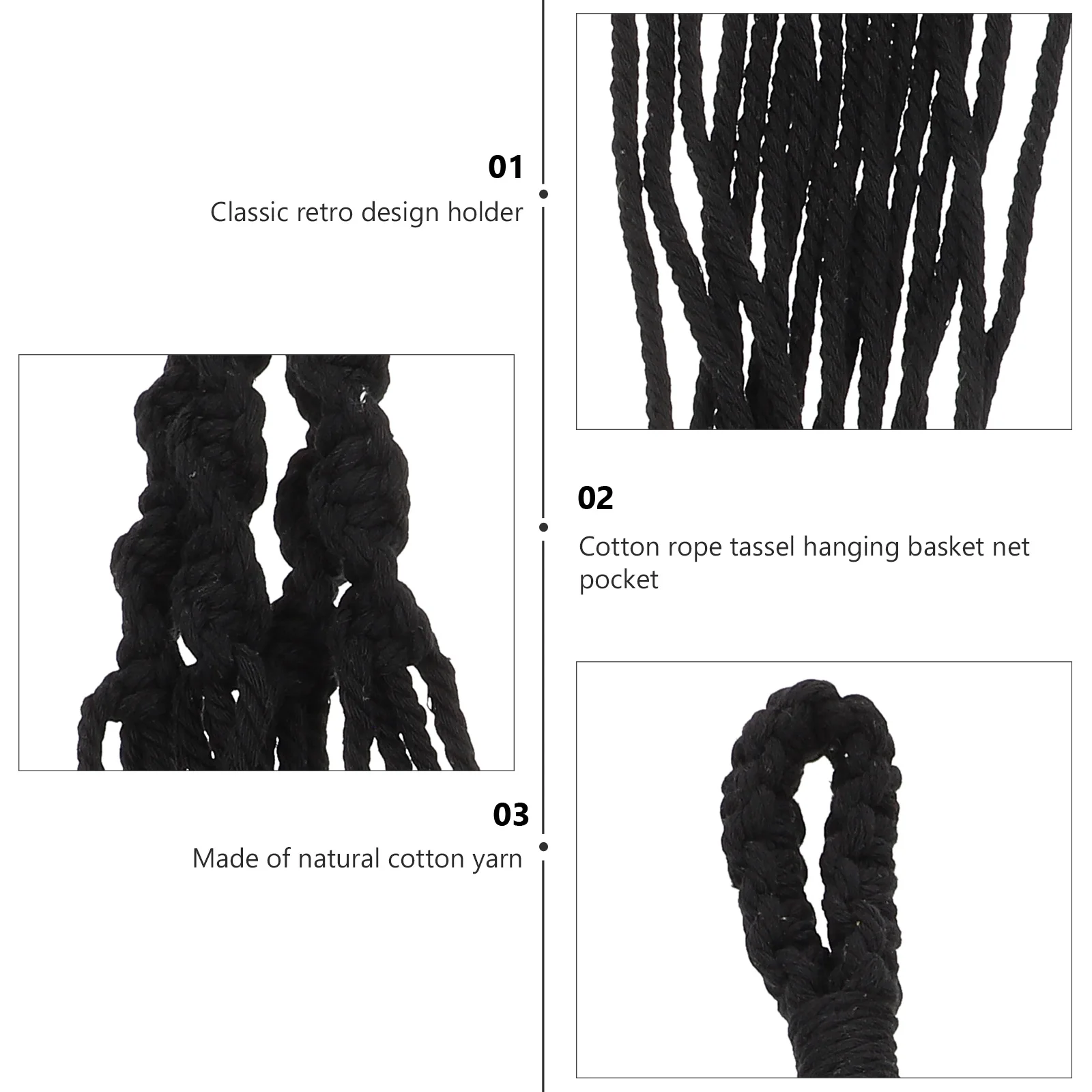 

2pcs Hand-Woven Rope Net Bag Flower Pot Holder Hanging Plant Basket For Indoor Outdoor Wall Art Planter Hanger Gardening Cotton