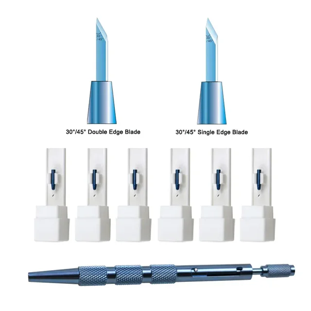 GREATLH Sapphire Blade Clear Cornea Blade Hair Transplant Implant Pen 1.0mm 2.0mm Szerokość ostrza Instrument okulistyczny