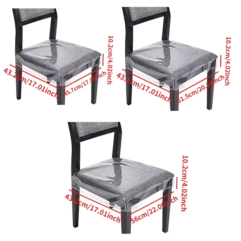 1PC Clear Plastic Chair Seat Cover, Scratch Resistant Easy to Clean Slipcover for Dining Chairs & Office Chairs