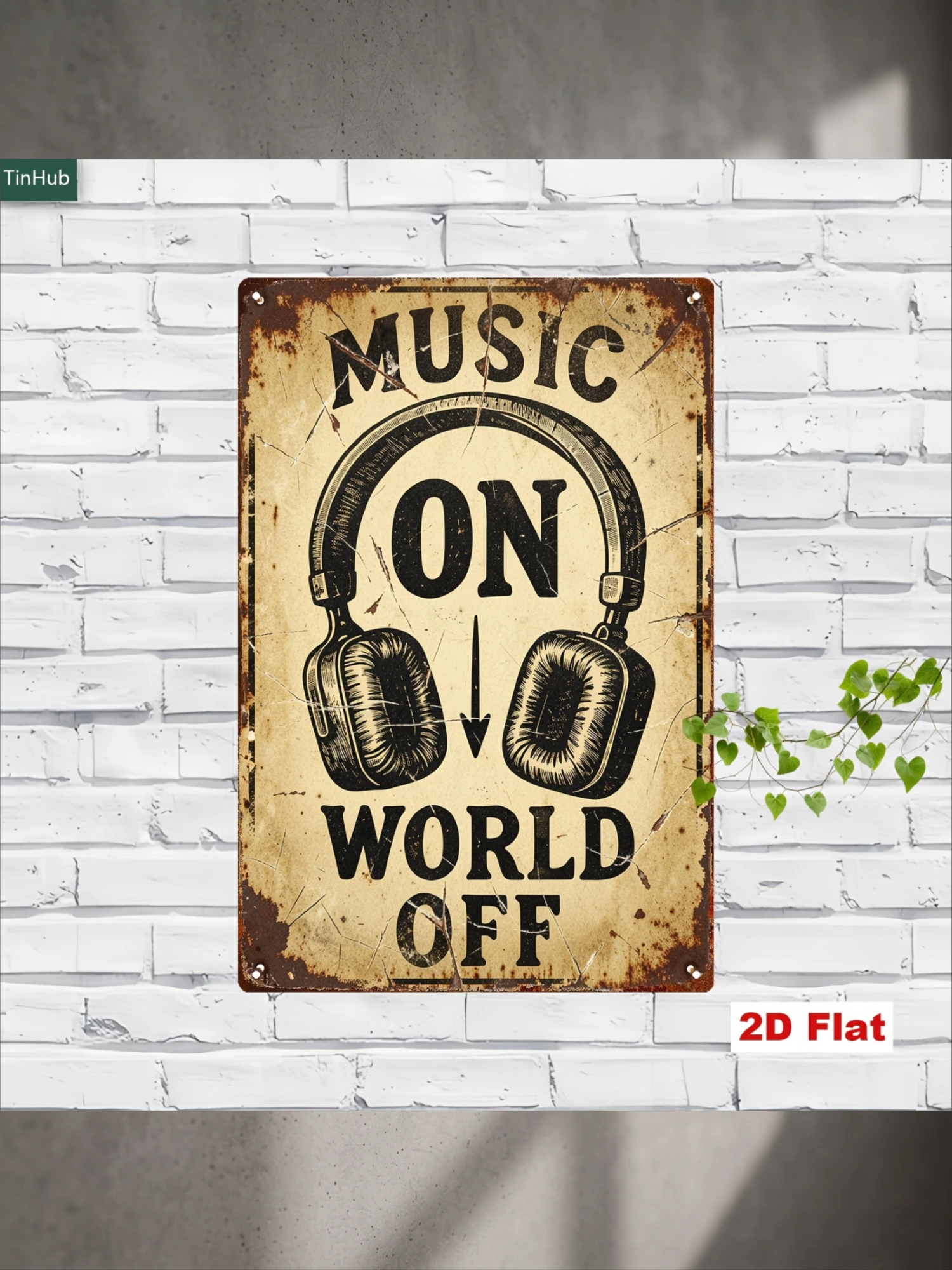 Home Decor Quotes On Wall - Papan Tanda Logam Retro 2D Datar
