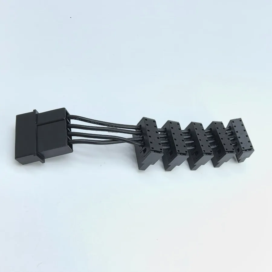 Extremely Short PC Desktop Computer D 4Pin IDE Molex 1 to 5 SATA Splitter 18AWG ATX Power Supply Cable 10cm